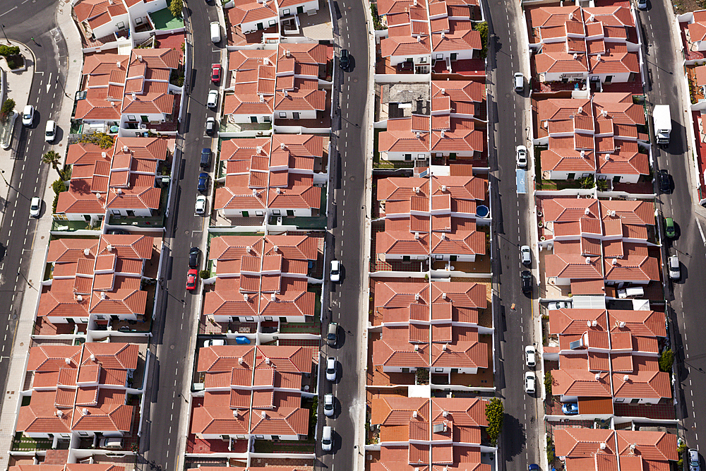 Aerial View Streets of Abades, Tenerife, Spain