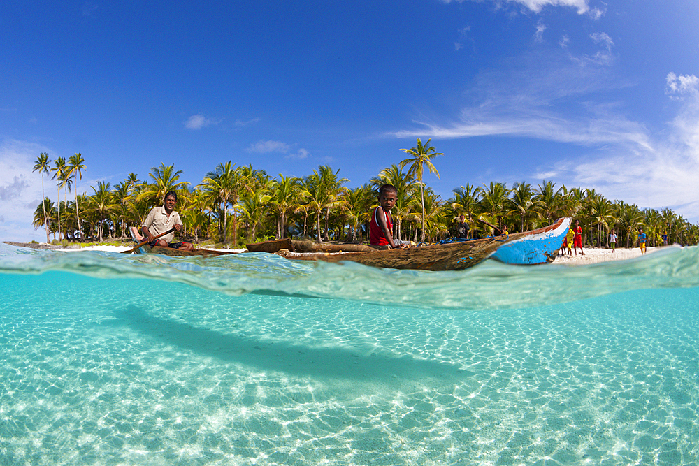 Fisherman in Dougout Canoe, Fadol, Kai Islands, Moluccas, Indonesia