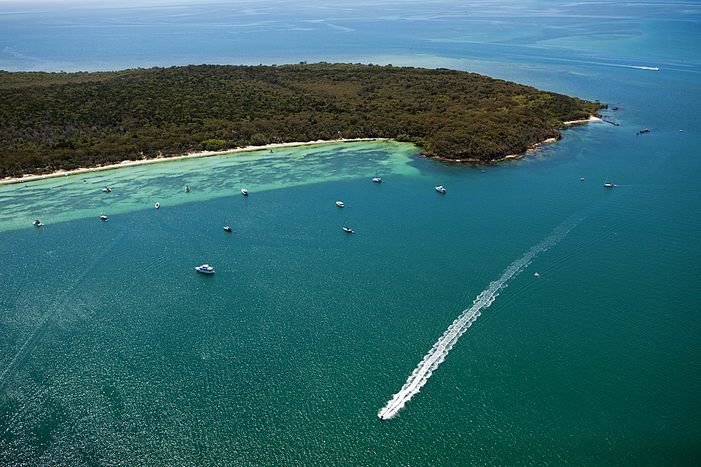 Aerial View of Peel Island, Moreton Bay, Brisbane, Australia