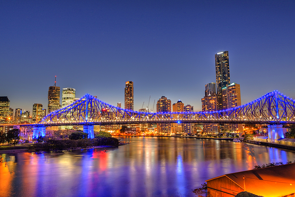 Skyline of Brisbane and Story Bridge, Brisbane, Australia