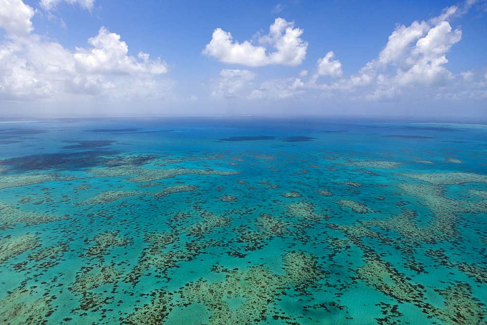 Aerial View of Great Barrier Reef, Queensland, Australia