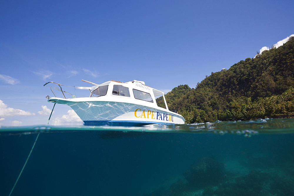 Diving Boat of Capepaperu Resort, Ambon, Moluccas, Indonesia