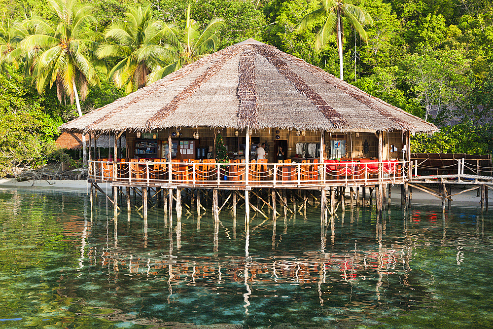 Restaurant of Papua Explorers Resort, Gam, Raja Ampat, West Papua, Indonesia