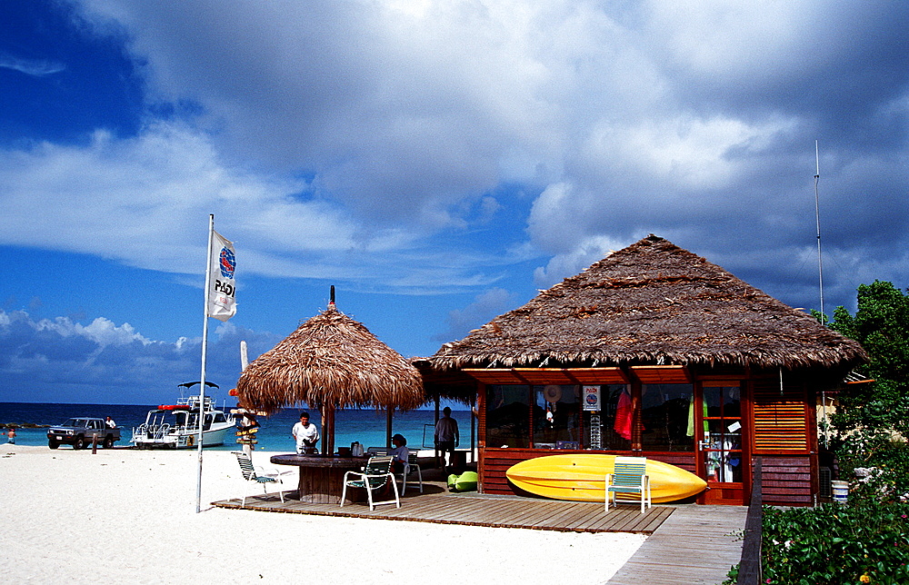 Diving school on the beach, Curacao, Caribbean Sea, Netherlands antilles