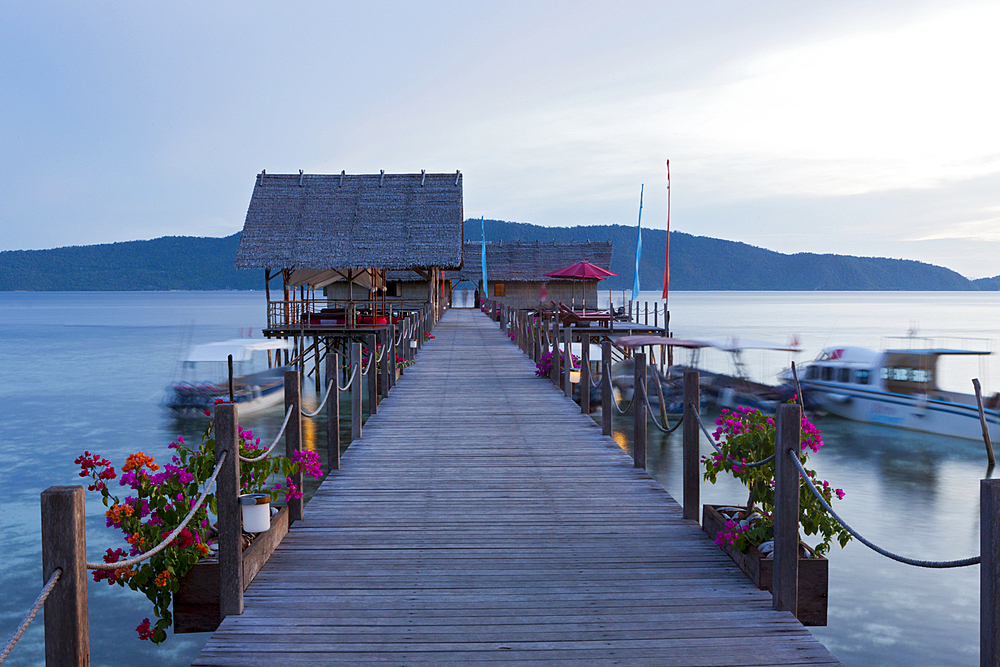 Jetty of Papua Explorers Resort, Gam, Raja Ampat, West Papua, Indonesia