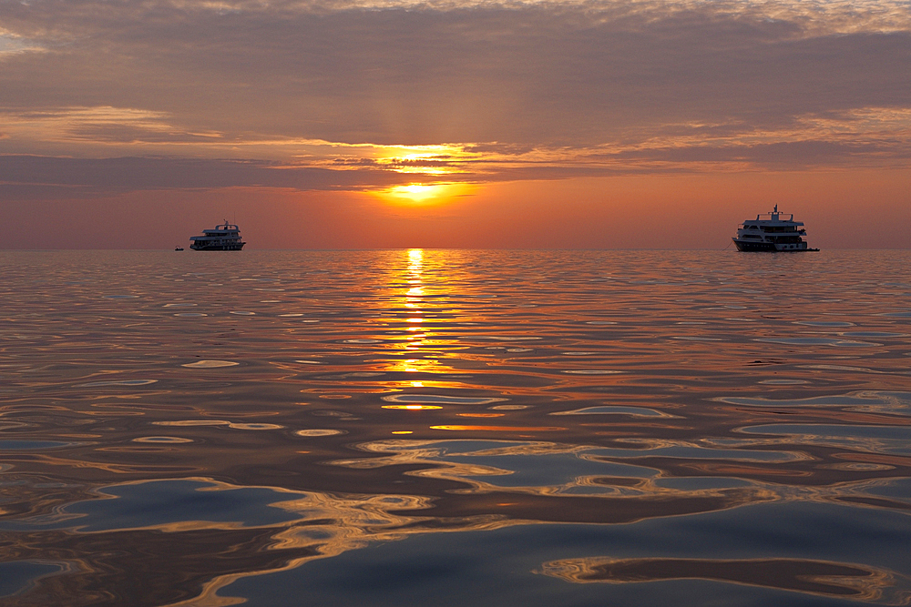 Liveaboards at Sunset, South Male Atoll, Maldives