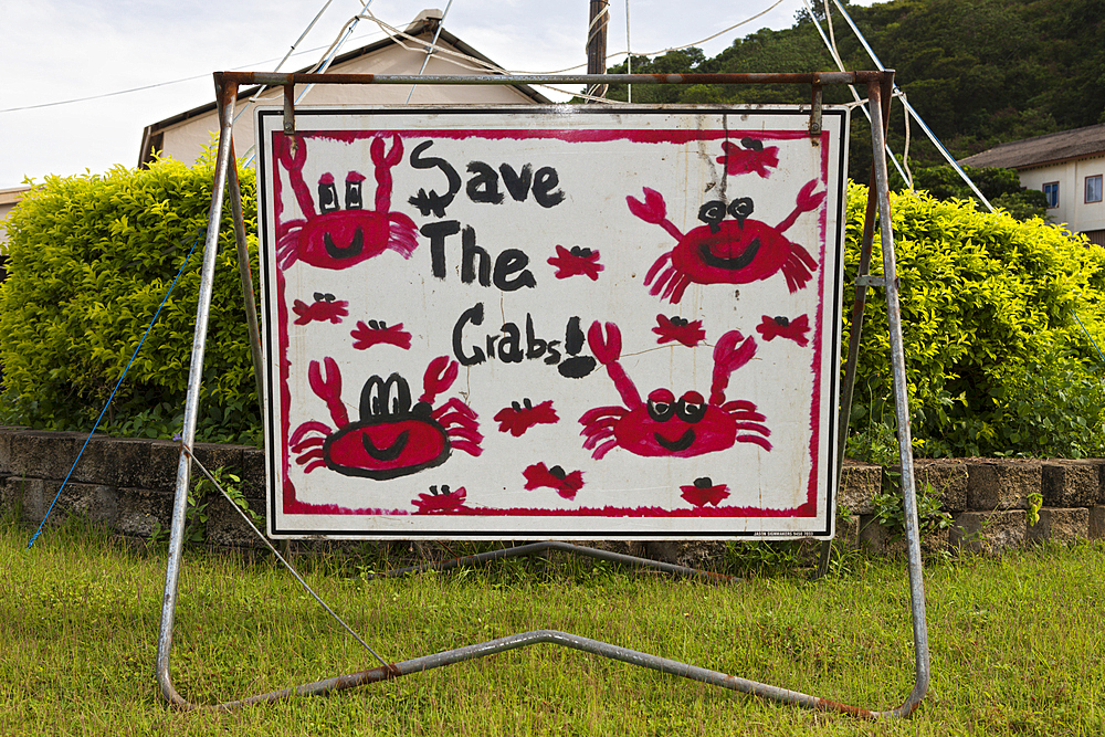 Sign for Crab Protection, Gecarcoidea natalis, Christmas Island, Australia