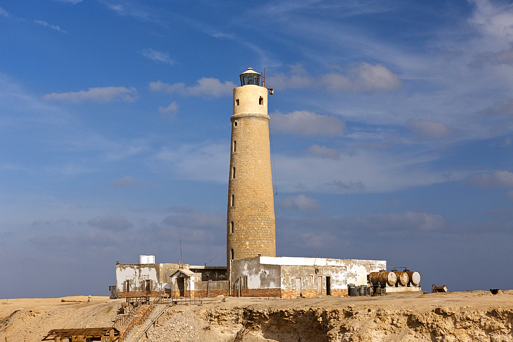 Lighthouse on Big Brother Island, Brother Islands, Red Sea, Egypt