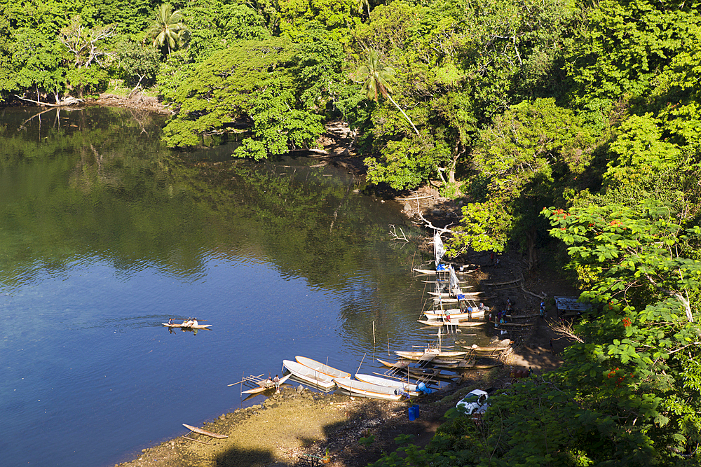 Outrigger Canoes at Tufi Harbor, Cape Nelson, Oro Province, Papua New Guinea