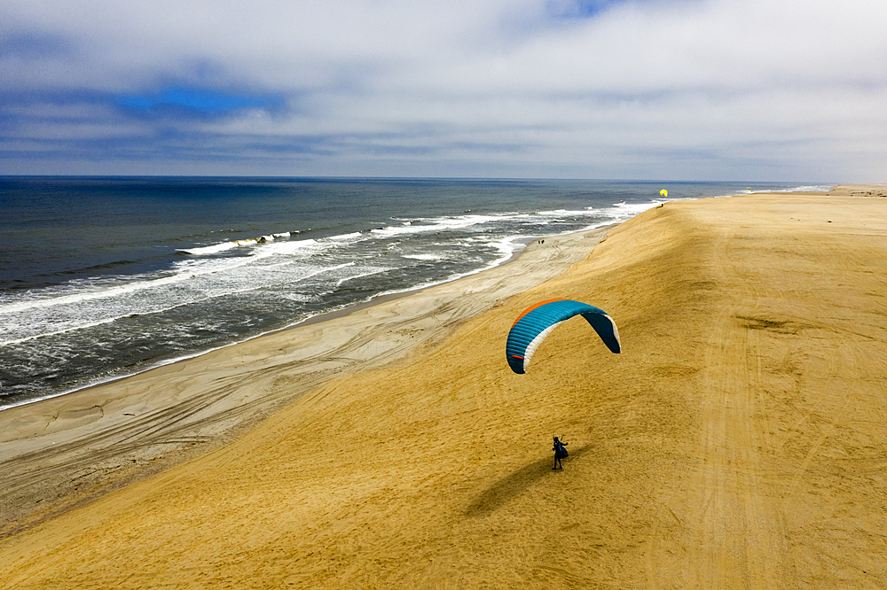 Paragliding at Dune near Henties Bay, Henties Bay, Namibia