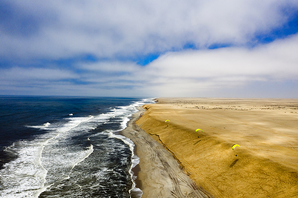 Paragliding at Dune near Henties Bay, Henties Bay, Namibia