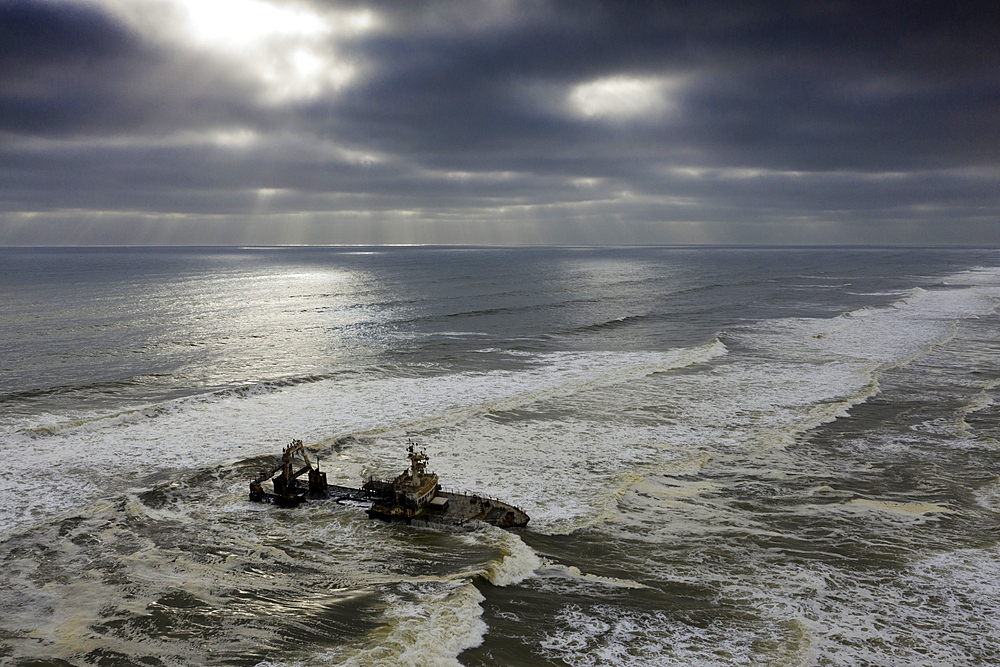 Shipwreck Zeila at Skeleton Coast, Henties Bay, Namibia