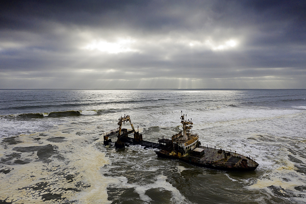 Shipwreck Zeila at Skeleton Coast, Henties Bay, Namibia