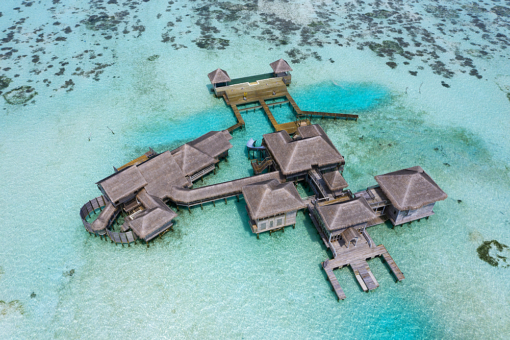 Aerial View of Vacation Island Lankanfushi, North Male Atoll, Indian Ocean, Maldives