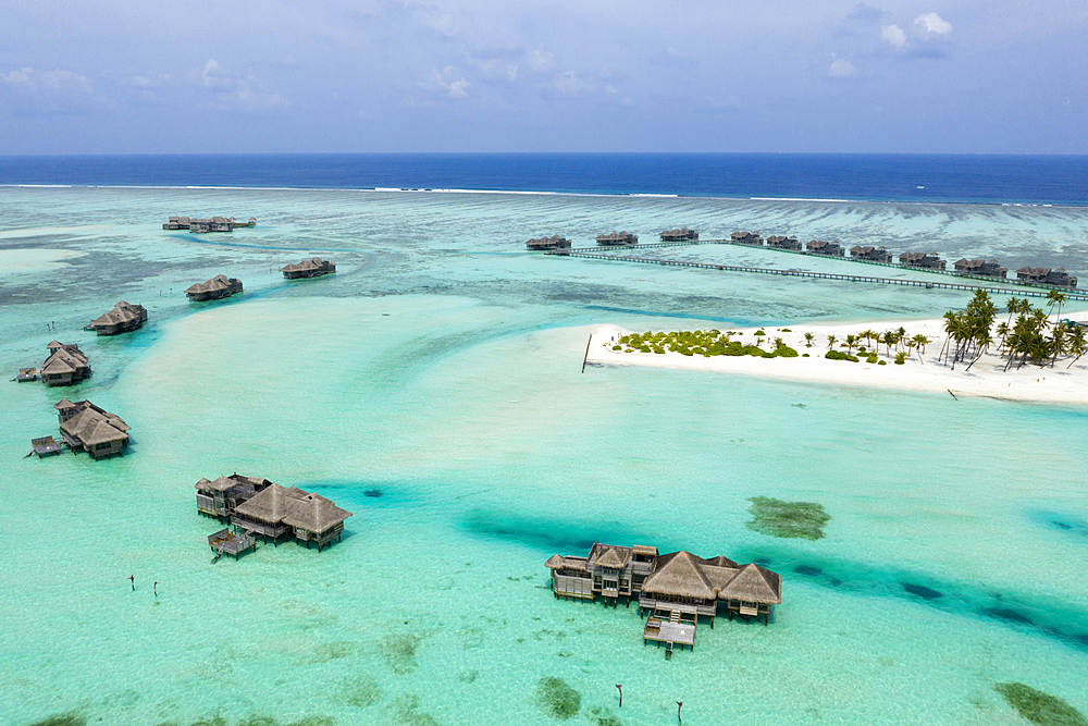 Aerial View of Vacation Island Lankanfushi, North Male Atoll, Indian Ocean, Maldives