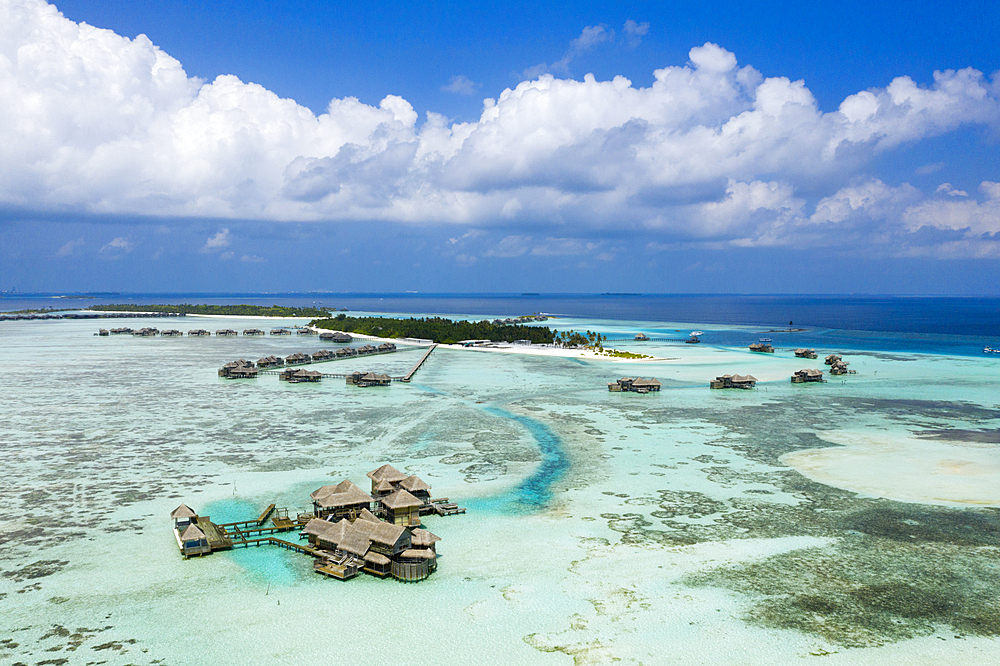 Aerial View of Vacation Island Lankanfushi, North Male Atoll, Indian Ocean, Maldives