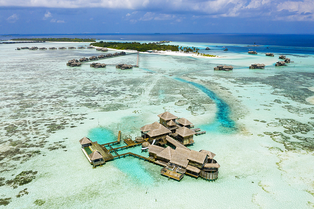 Aerial View of Vacation Island Lankanfushi, North Male Atoll, Indian Ocean, Maldives