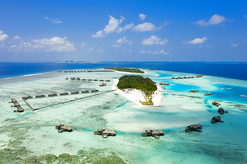 Aerial View of Vacation Island Lankanfushi, North Male Atoll, Indian Ocean, Maldives