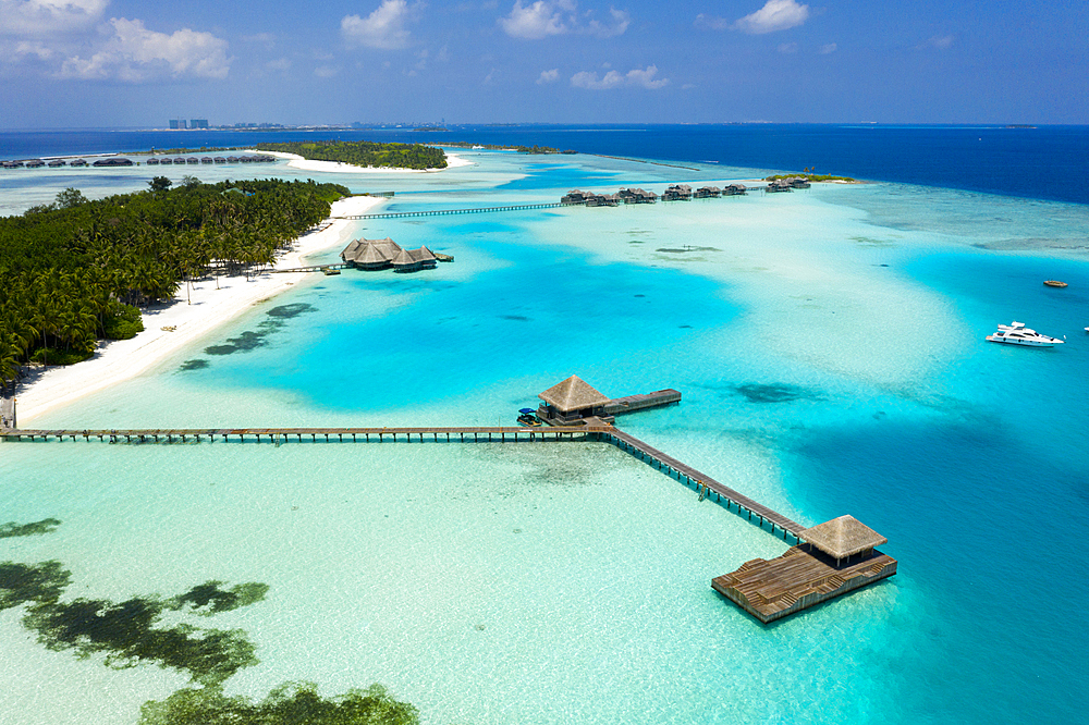 Aerial View of Vacation Island Lankanfushi, North Male Atoll, Indian Ocean, Maldives