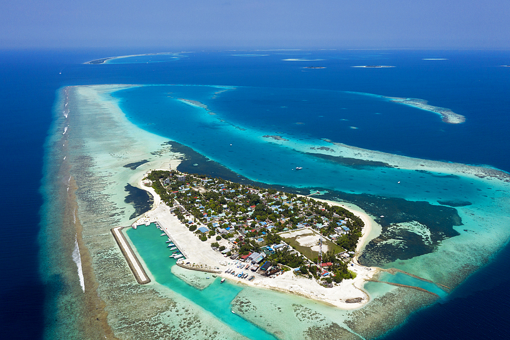 Inhabited Island Dhangethi, Ari Atoll, Indian Ocean, Maldives