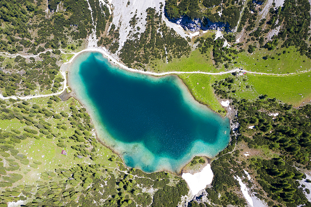 Aerial View of Seebensee, Ehrwald, Tyrol, Austria