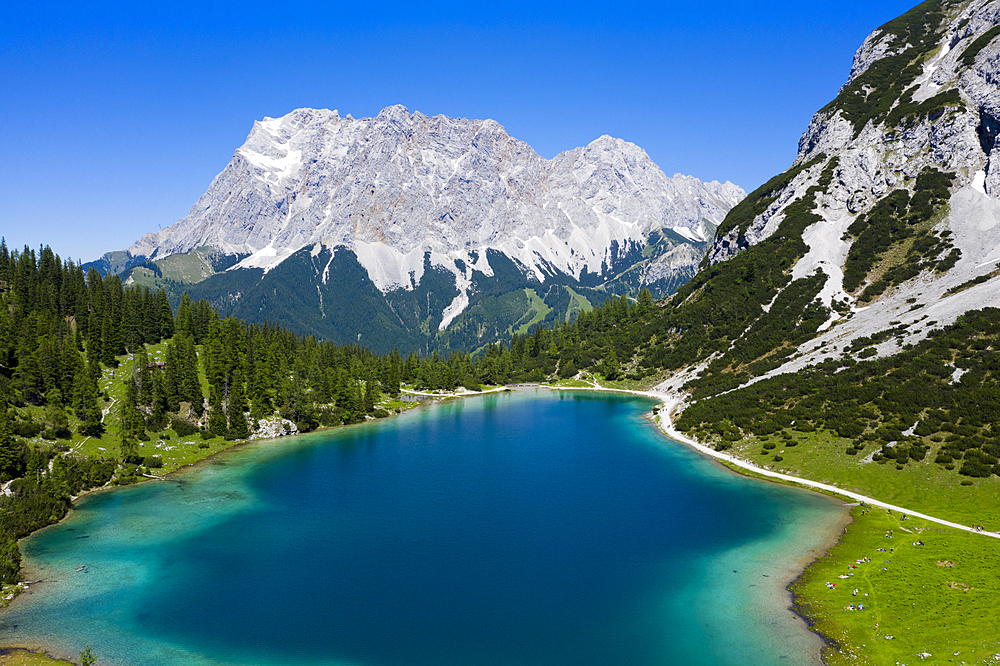 Seebensee looking to the Zugspitze, Ehrwald, Tyrol, Austria