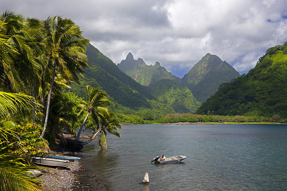 Tautira overlooking the Vaitephiha Valley, Tahiti, French Polynesia