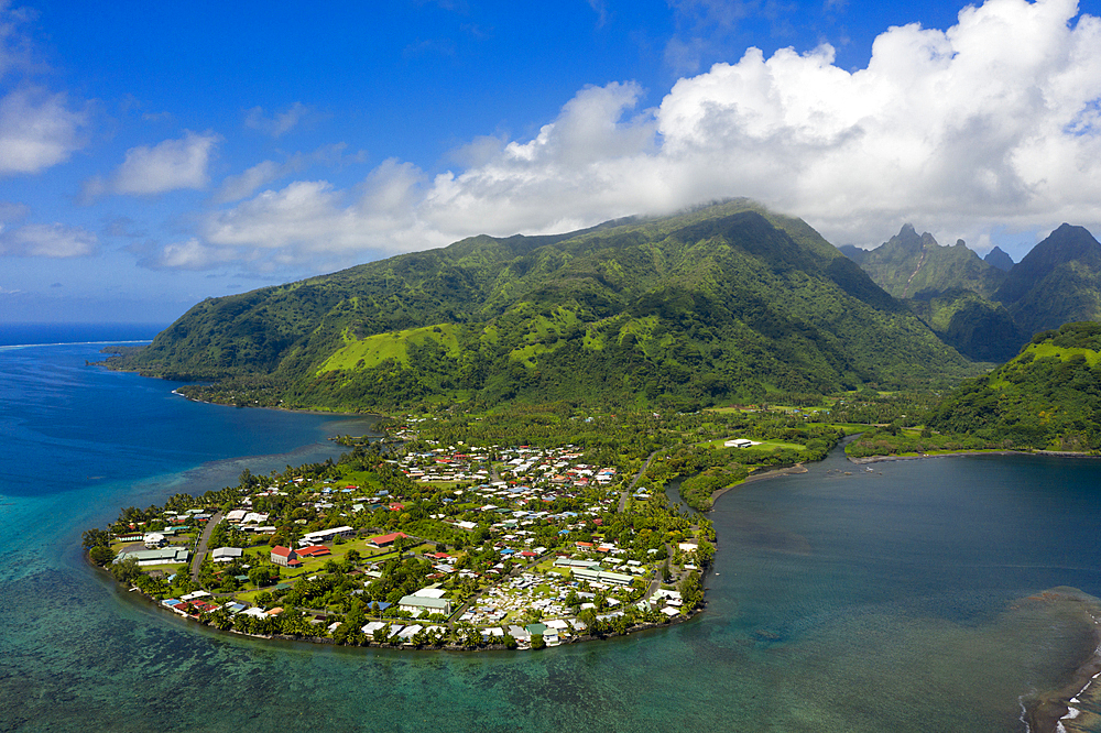 Tautira overlooking the Vaitephiha Valley, Tahiti, French Polynesia