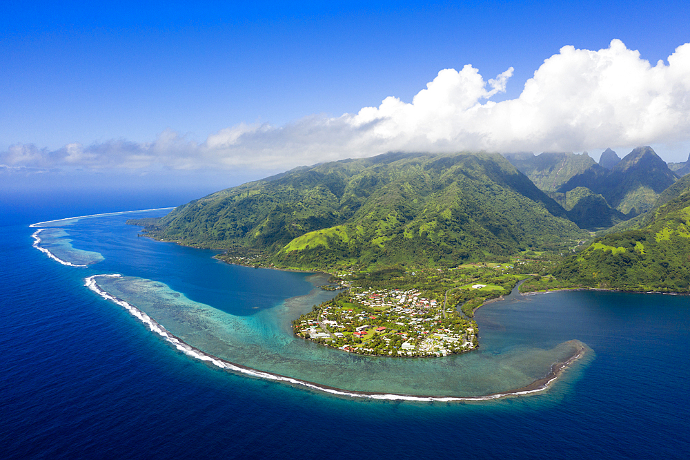 Aerial View of Vaitephiha Valley, Tahiti, French Polynesia