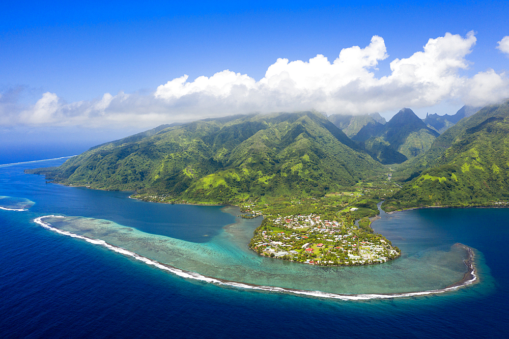 Aerial View of Vaitephiha Valley, Tahiti, French Polynesia