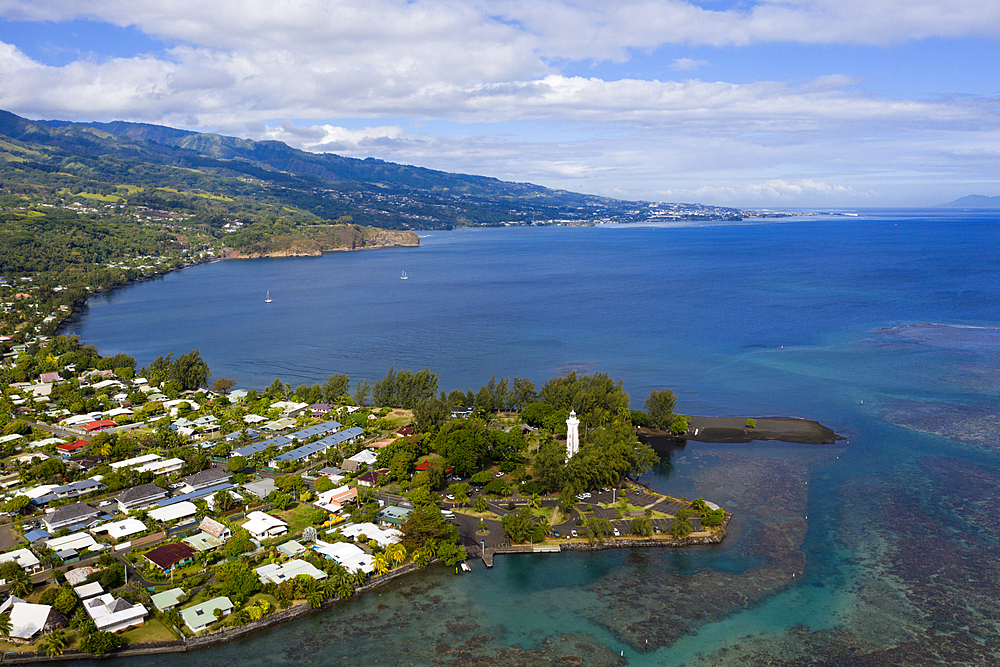 Aerial View of Point Venus, Tahiti, French Polynesia