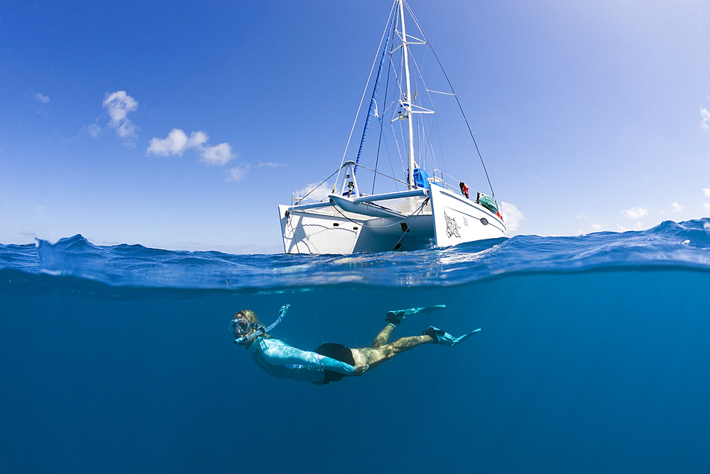 Snorkeling at French Polynesia, Apataki Atoll, Tuamotu Archipel, French Polynesia