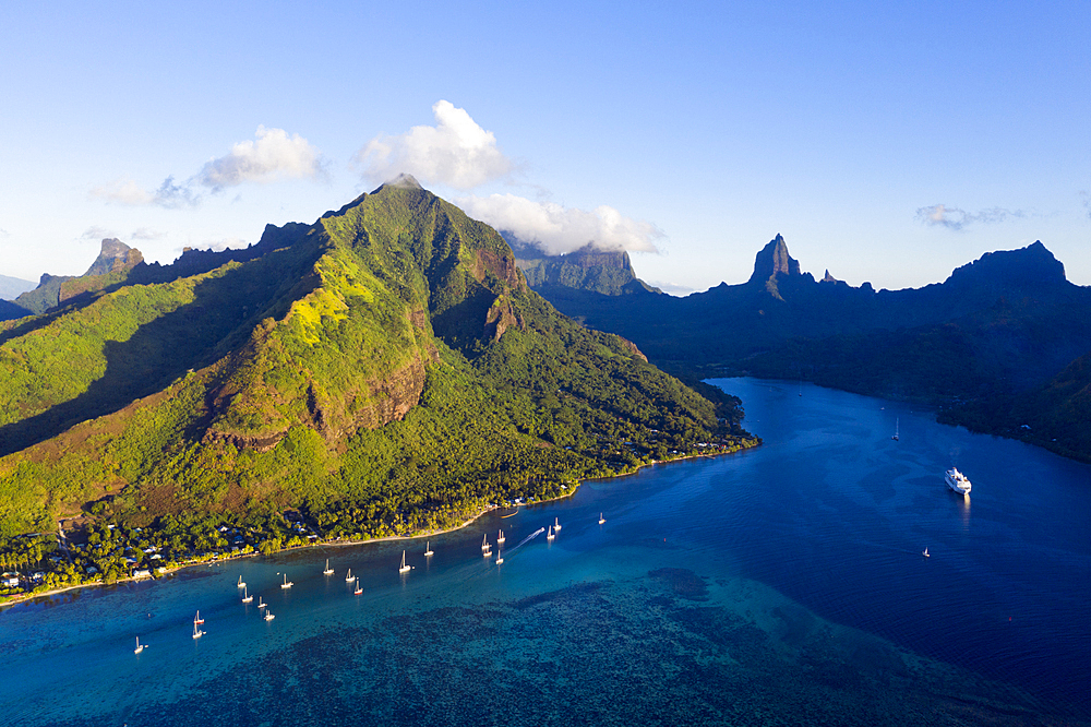 Aerial View of Opunohu Bay, Moorea, French Polynesia