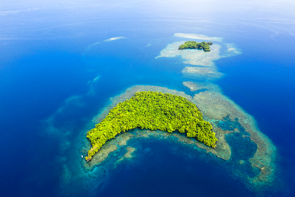 Aerial View of Islands of Kimbe Bay, New Britain, Papua New Guinea