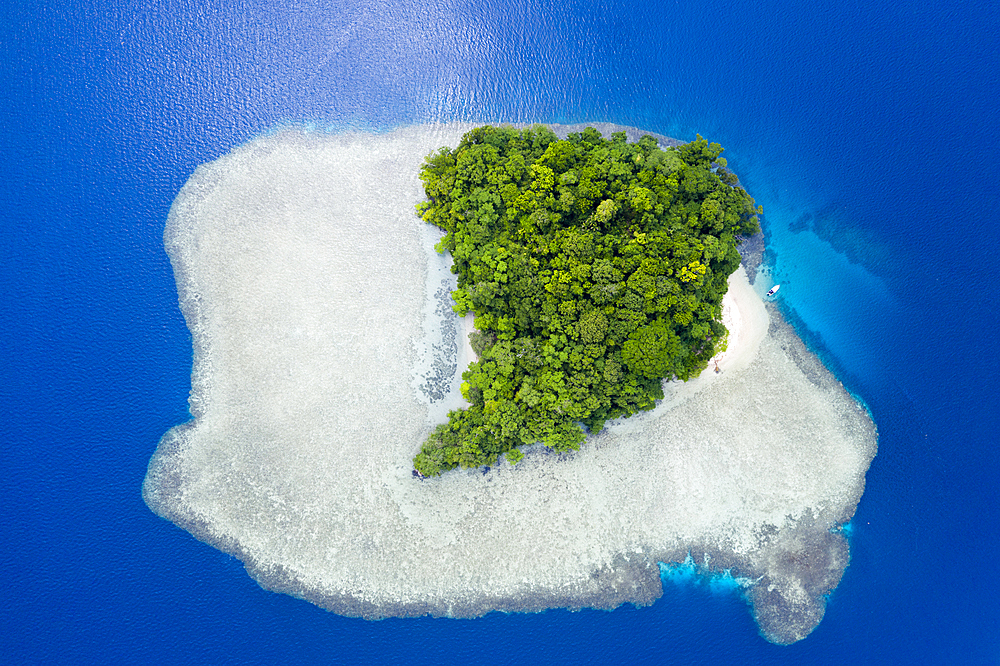 Aerial View of Restorf Island, Kimbe Bay, New Britain, Papua New Guinea