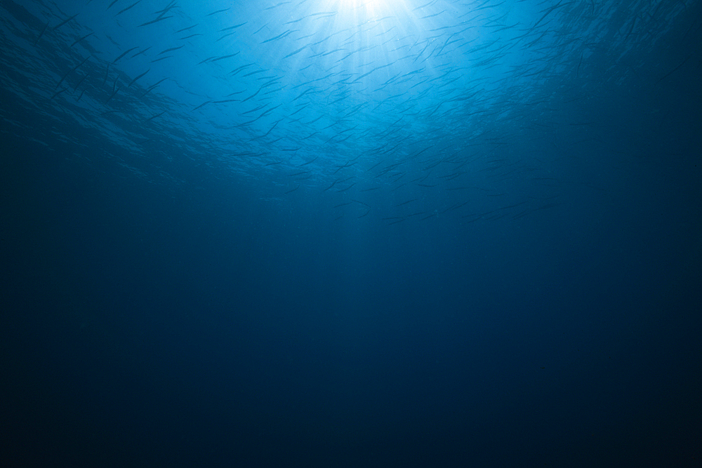 Sun Rays in Blue Ocean, Kimbe Bay, New Britain, Papua New Guinea