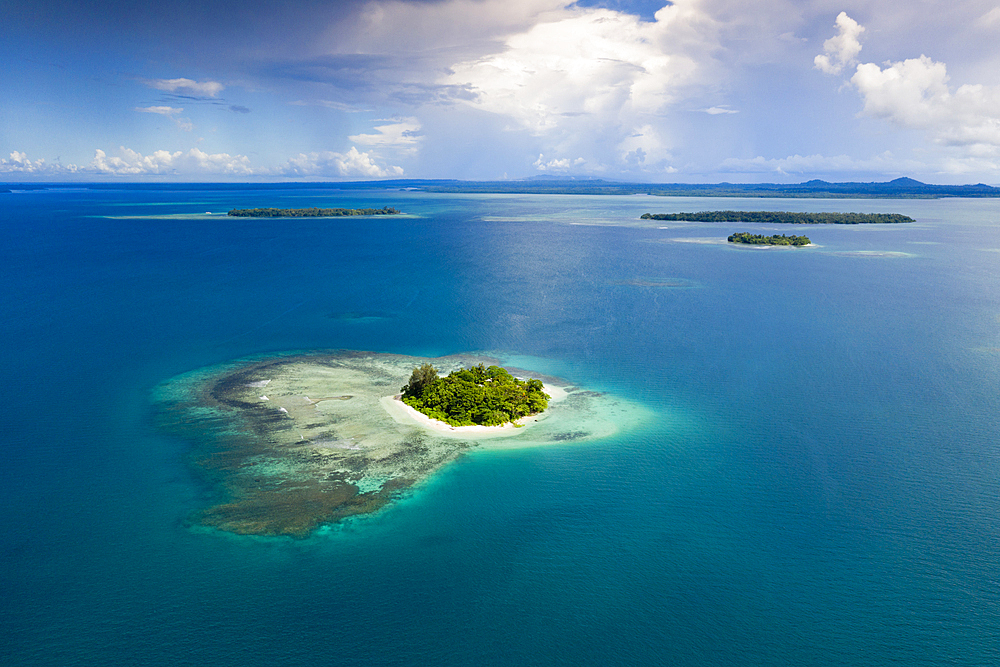 Aerial View of Islands of Balgai Bay, New Ireland, Papua New Guinea