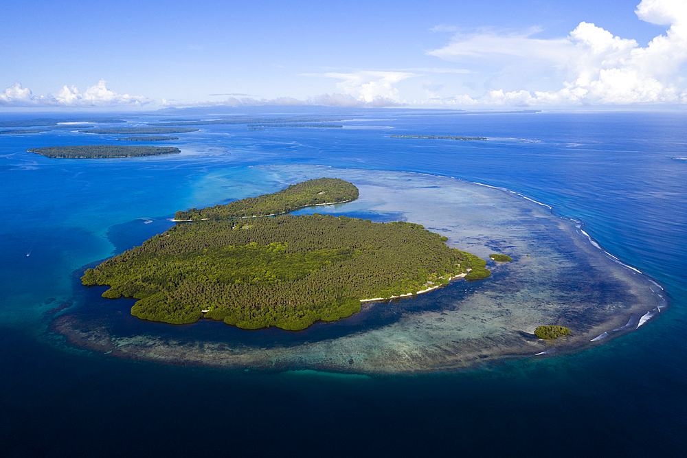 Aerial View of Islands of Balgai Bay, New Ireland, Papua New Guinea