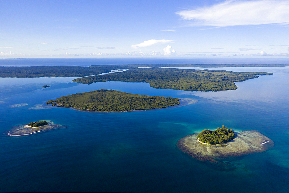 Aerial View of Islands of Balgai Bay, New Ireland, Papua New Guinea