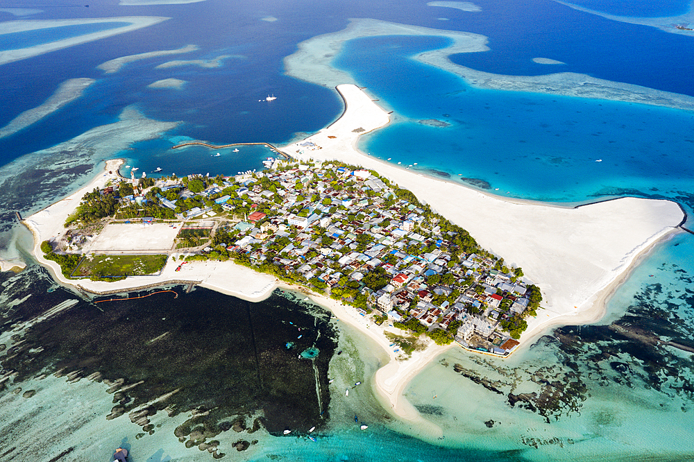 Inhabited Island Guraidhoo, South Male Atoll, Indian Ocean, Maldives