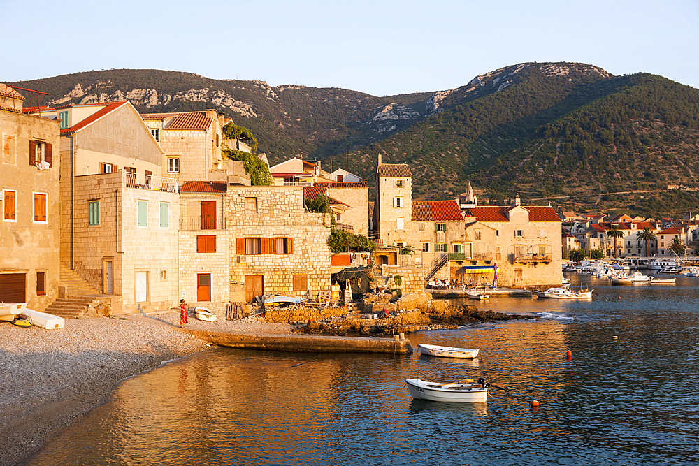 Houses of Komiza, Vis Island, Mediterranean Sea, Croatia