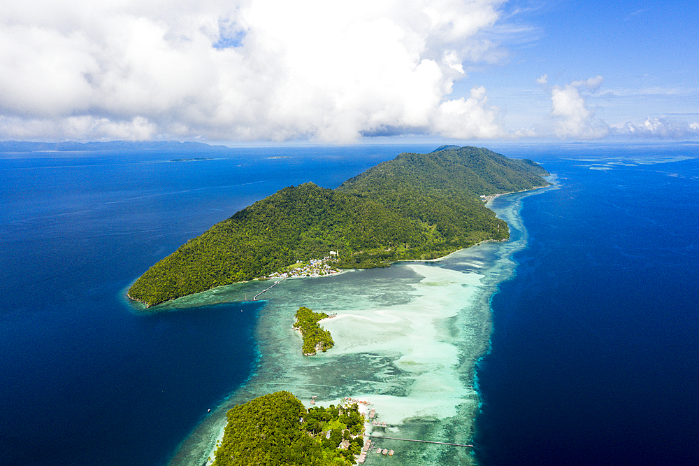 Aerial View of Mansuar and Kri, Raja Ampat, West Papua, Indonesia