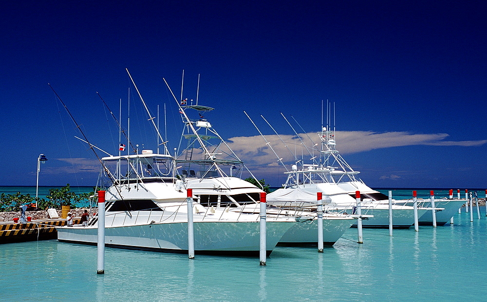 Big game fishing boats, Punta Cana, Dominican Republic, West Indies, Caribbean, Central America