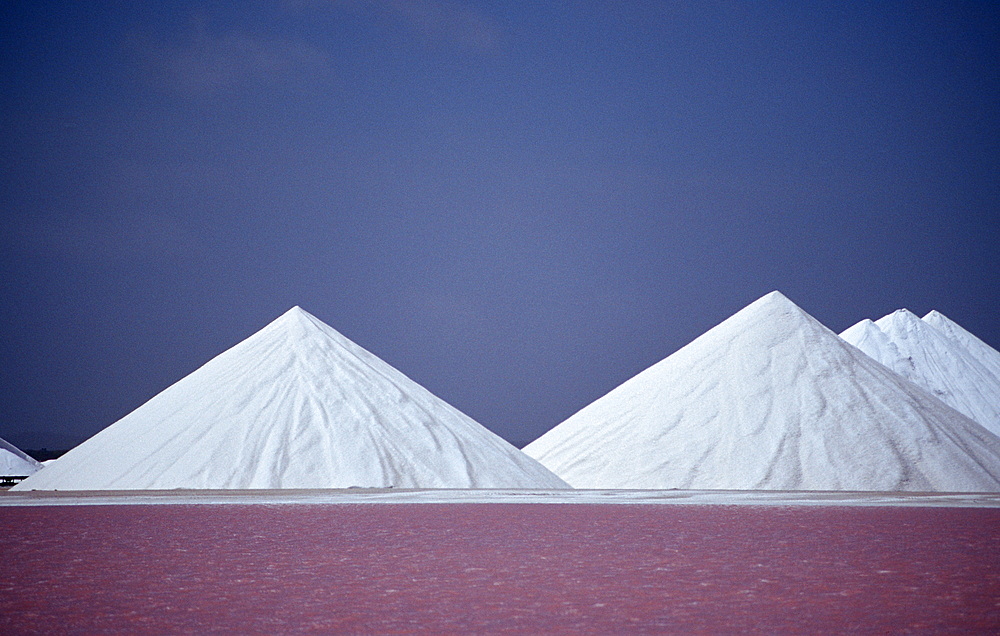 Salt production Akzo Nobel, Netherlands Antilles, Bonaire, Caribbean Sea