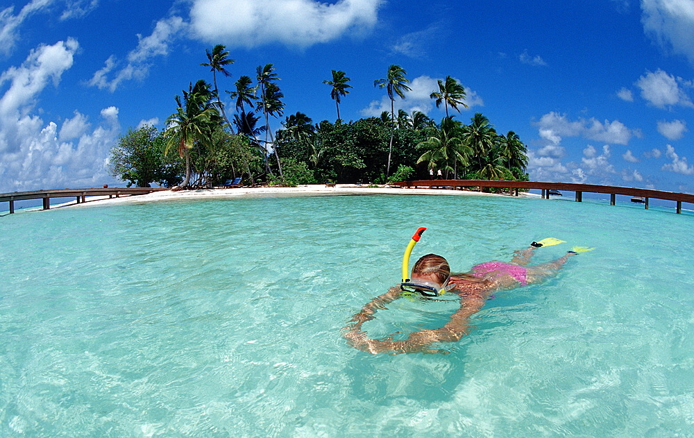 Skin Diving at Maldives, Maldives, Indian Ocean, Medhufushi, Meemu Atoll