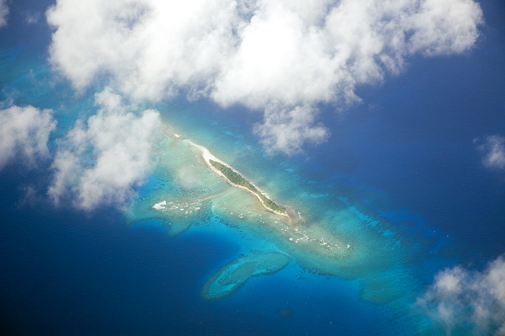 Aerial View of Marshal Islands, Marshall Islands, Rongelap Atoll, Micronesia, Pacific Ocean