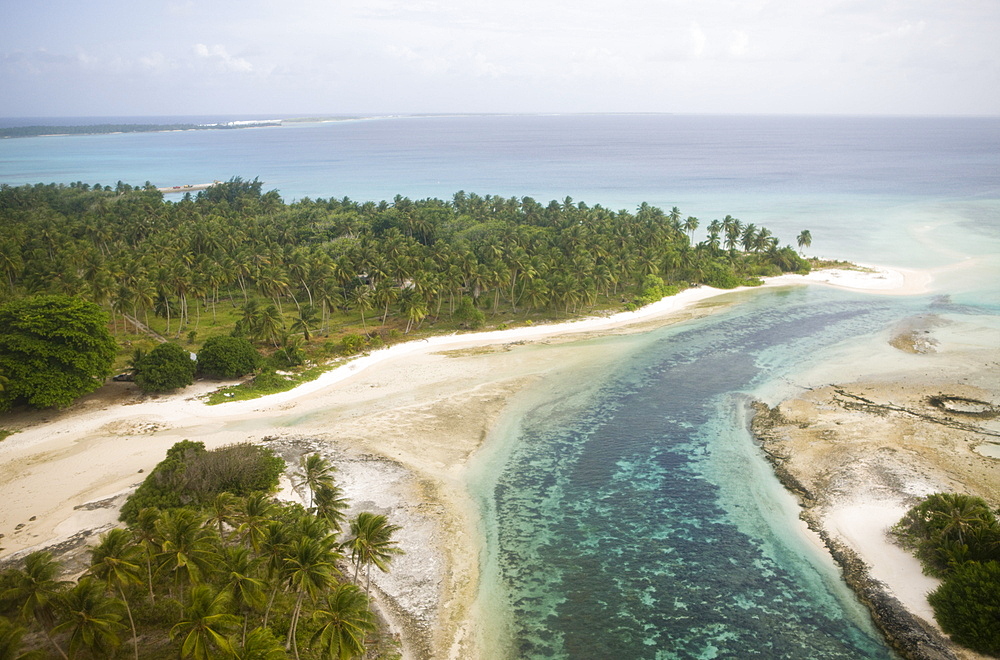 Aerial View of Marshal Islands, Marshall Islands, Ailinglaplap Atoll, Micronesia, Pacific Ocean