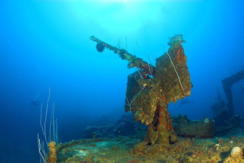 Anti Aircraft Machine Gun at Destroyer USS Lamson, Marshall Islands, Bikini Atoll, Micronesia, Pacific Ocean