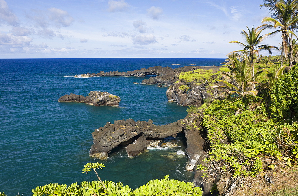 View at Waianapanapa State Park on Road to Hana, Maui, Hawaii, USA