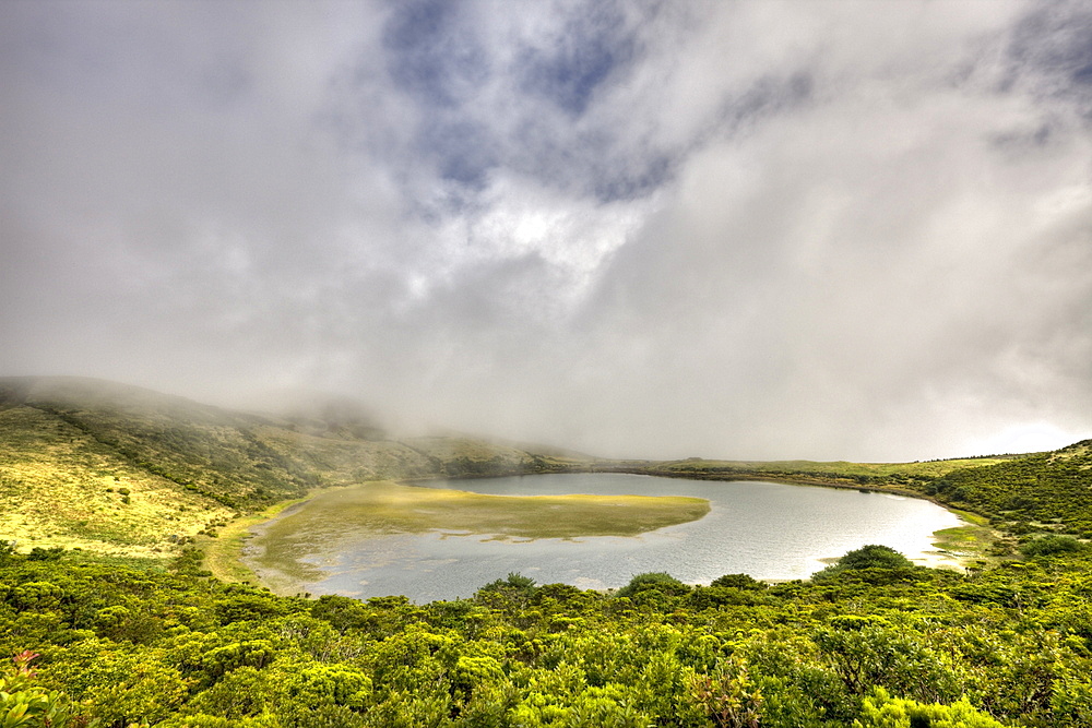 Lake Lagoa do Caiado at Highlands of Pico, Pico Island, Azores, Portugal